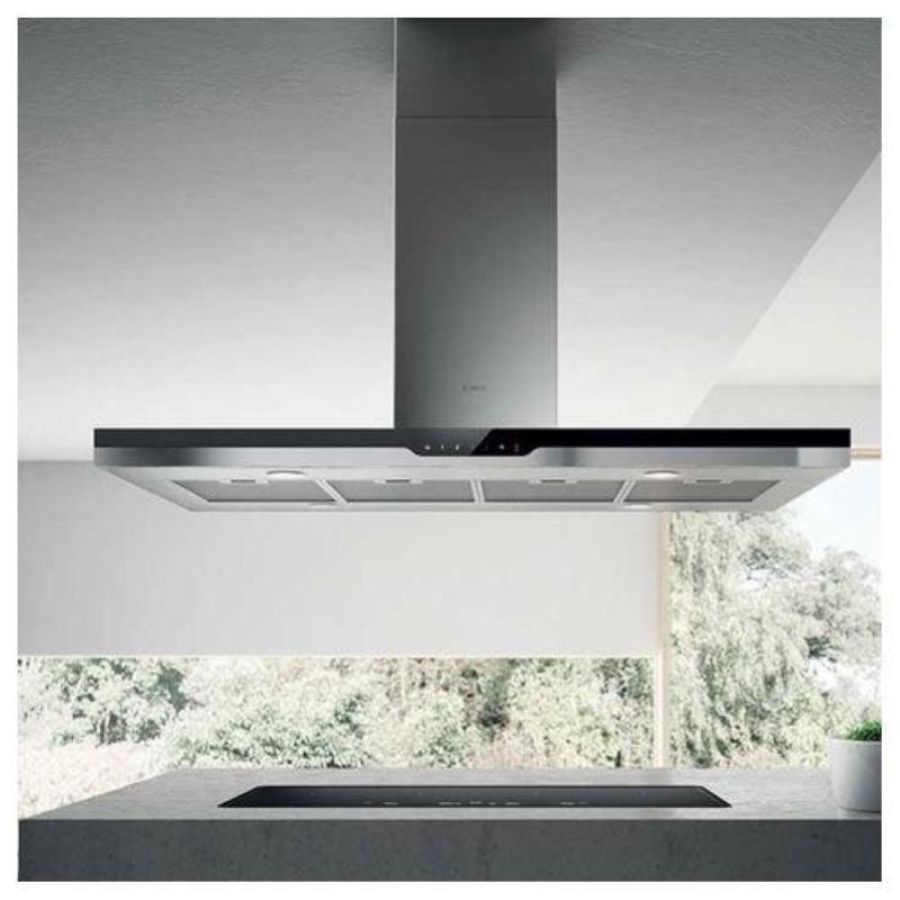 Elica Top Sense Island IXBL/F/120X60 Cappa aspirante a isola Nero, Stainless steel A