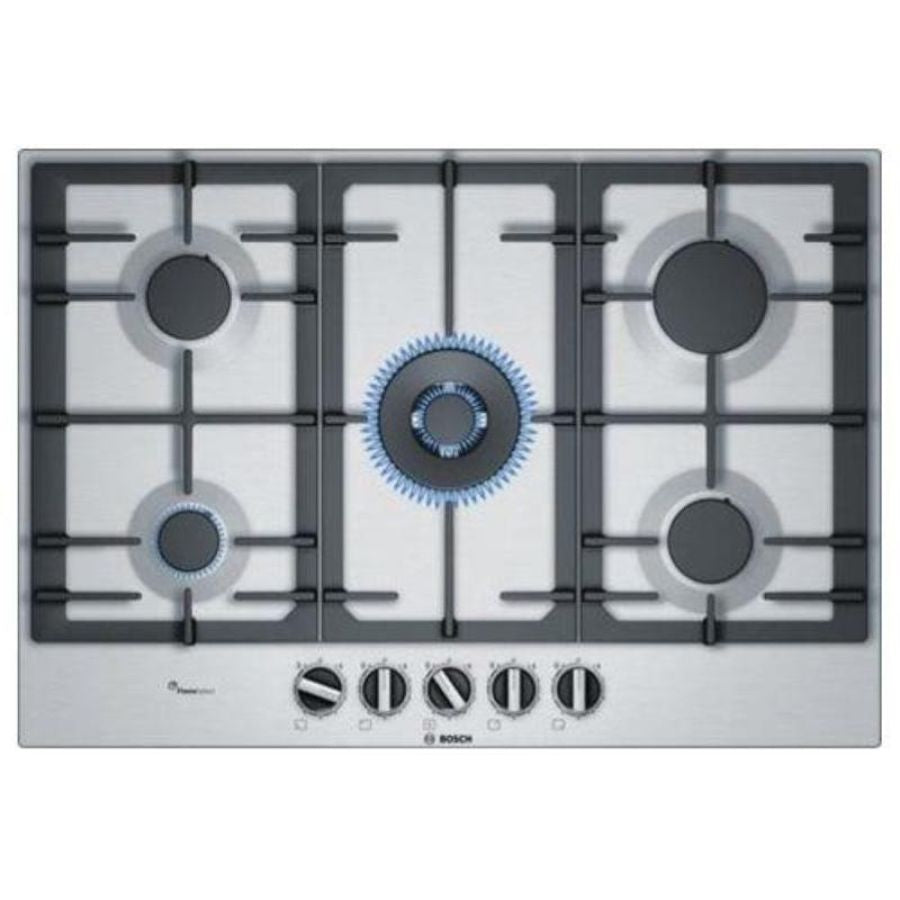 Bosch Serie 6 PCQ7A5B90 piano cottura Stainless steel Da incasso Gas 5 Fornello(i)